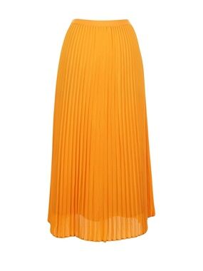 Babaton Orange Maxi Skirt Measured at 32.5" length, 23" waist